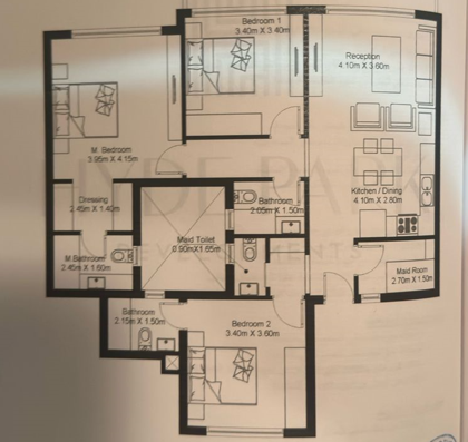 Floor plan for chalet at Hyde Park North - Seashore