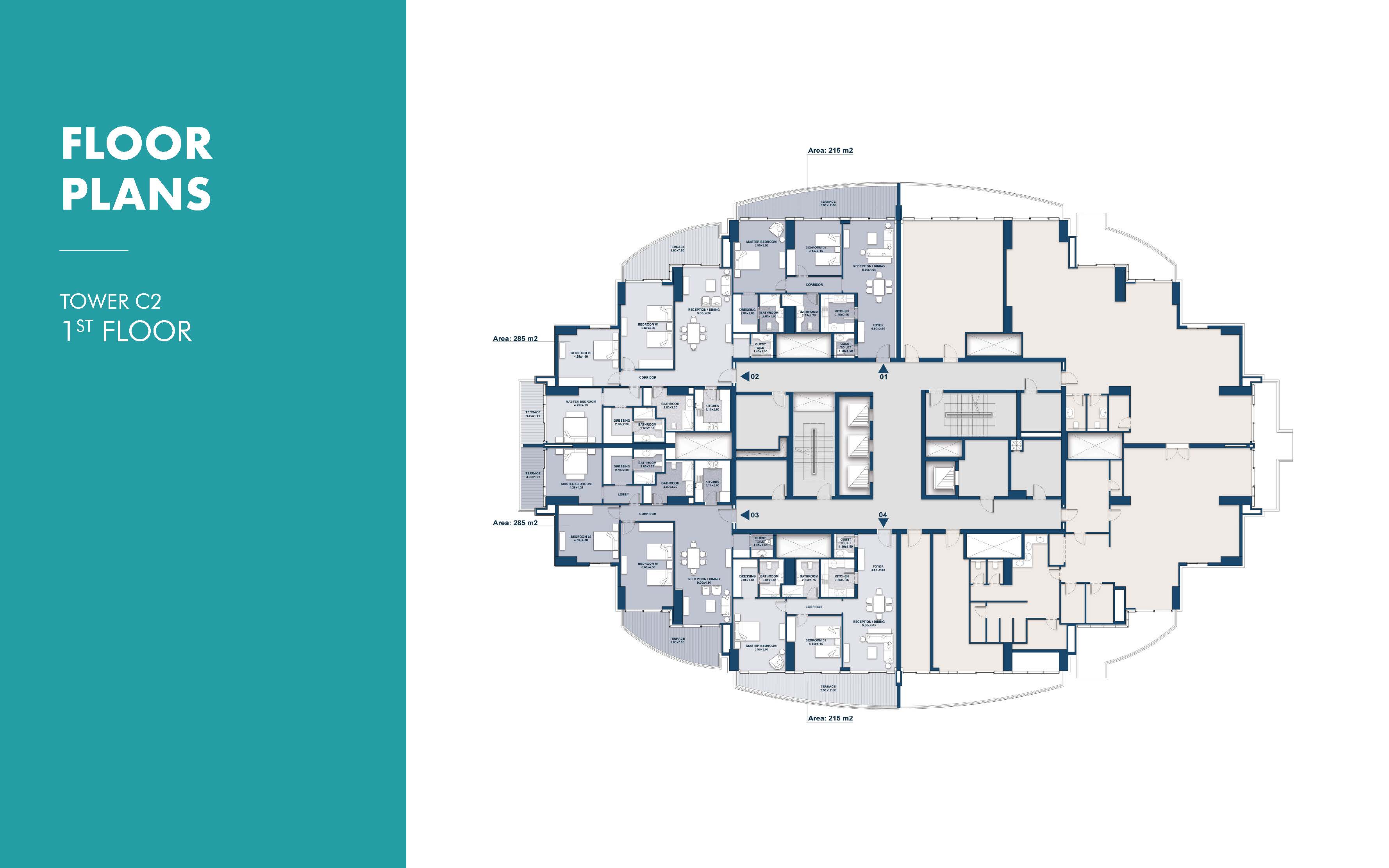 Floor plan for apartment at Beach Front Towers