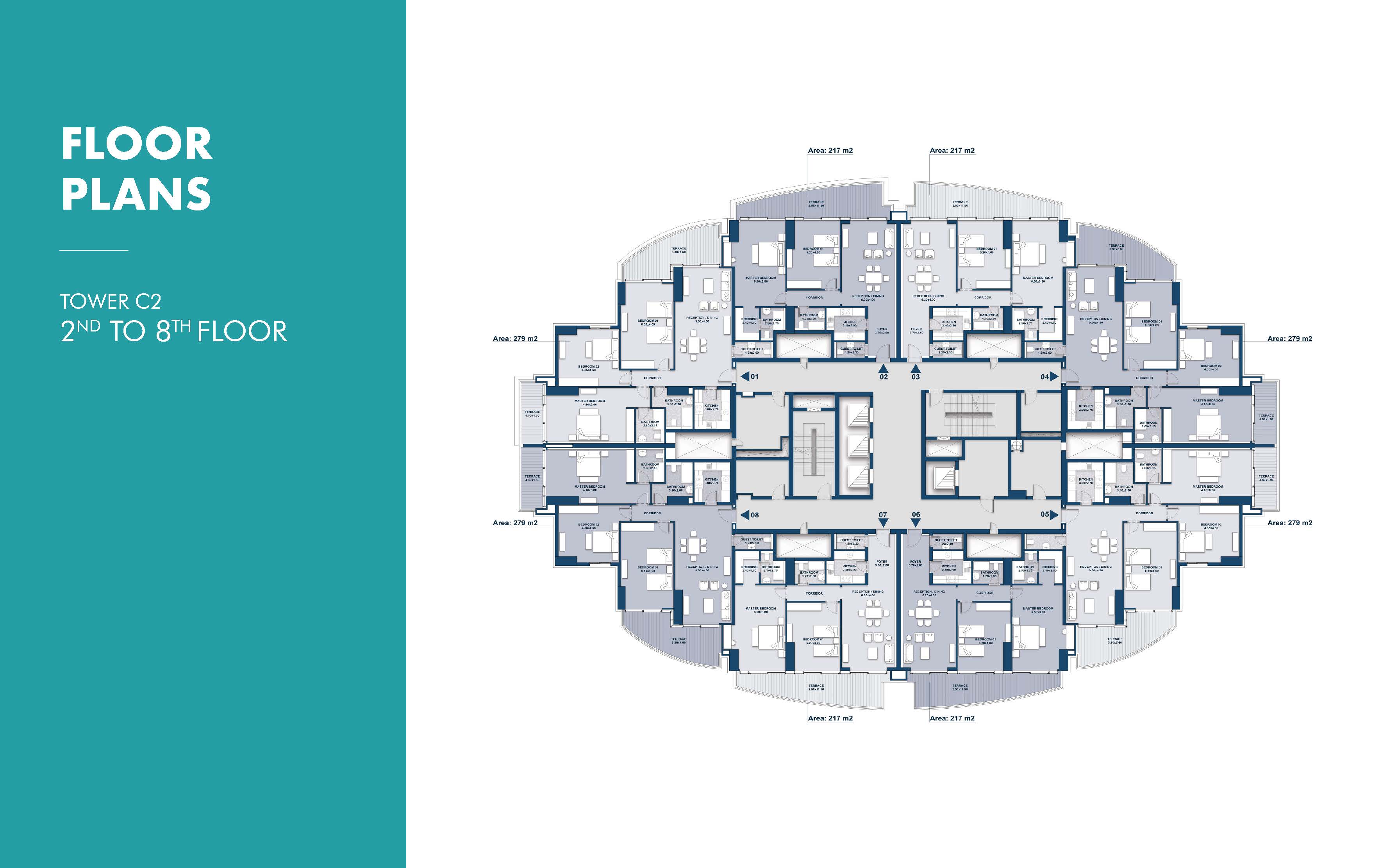 Floor plan for apartment at Beach Front Towers