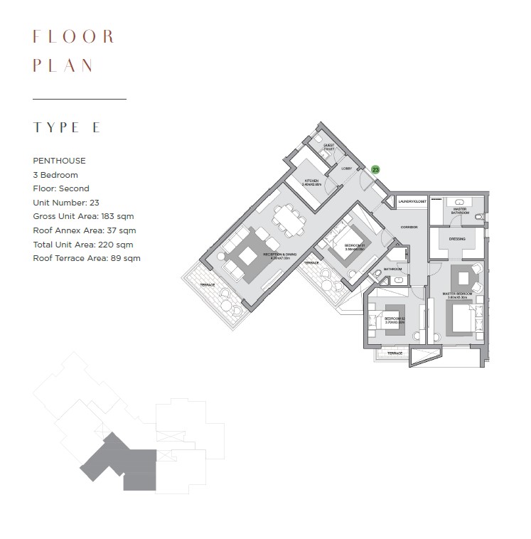 Floor plan for apartment at The Estates Residence