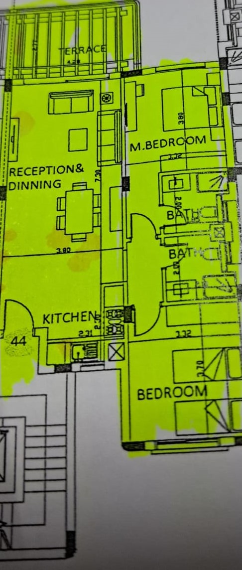 Floor plan for penthouse at Hacienda West