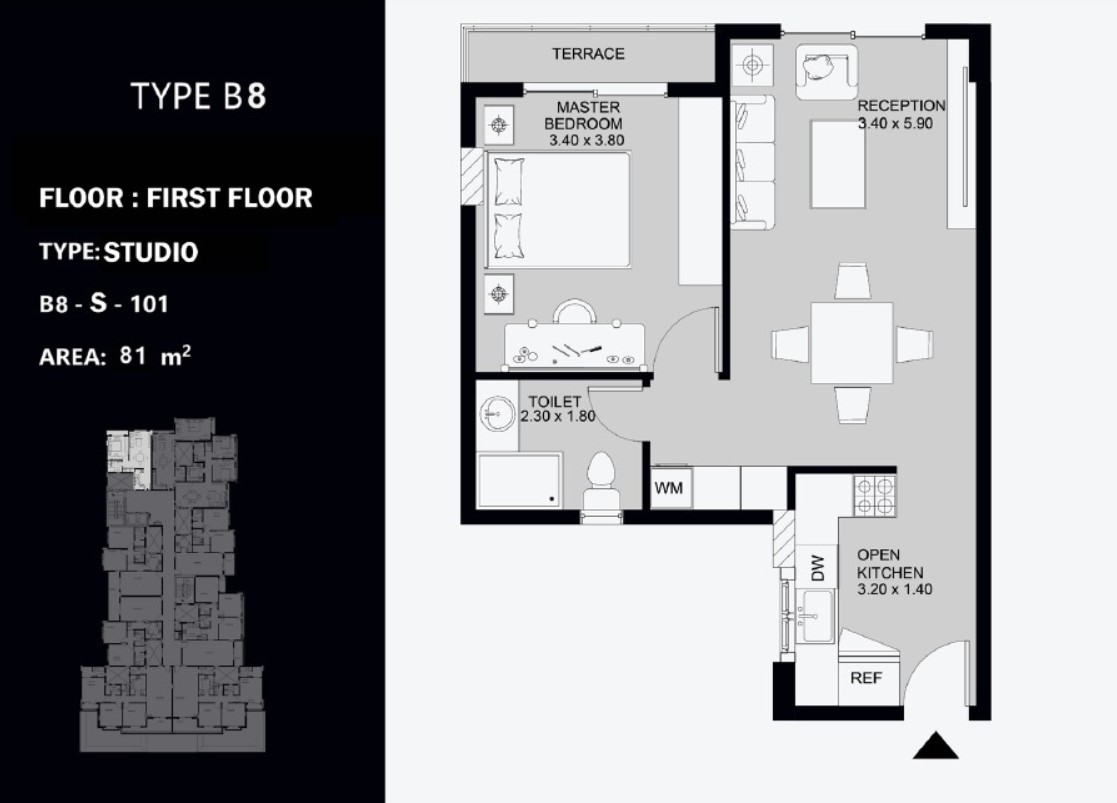 Floor plan for apartment at Peerage Residence