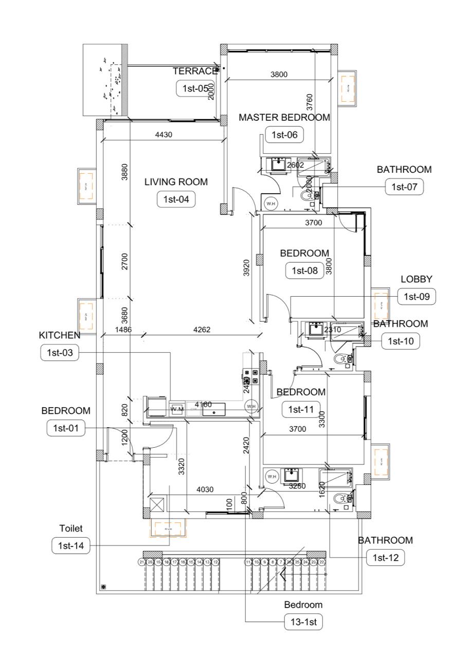 Floor plan for chalet at Fouka Bay