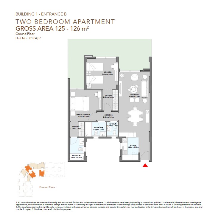 Floor plan for apartment at SQ1