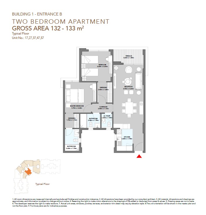 Floor plan for apartment at SQ1