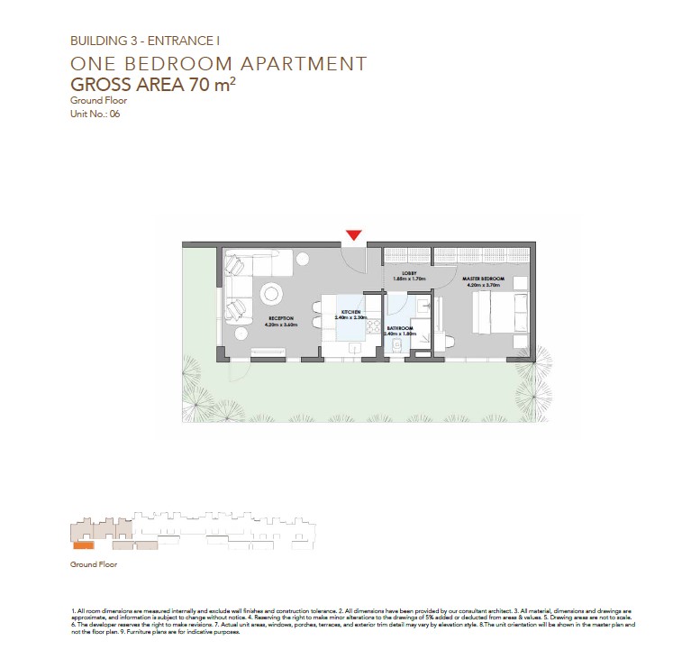 Floor plan for apartment at SQ1