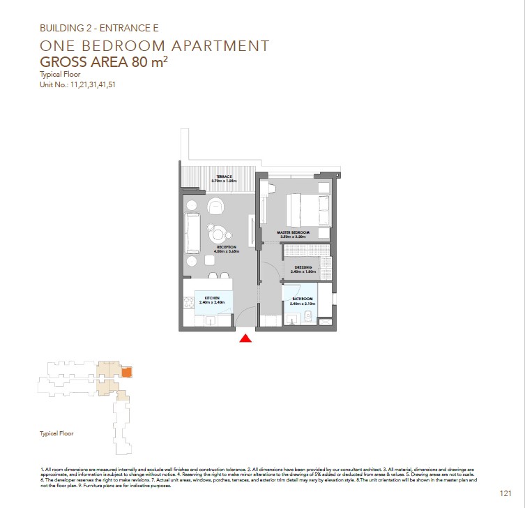 Floor plan for apartment at SQ1