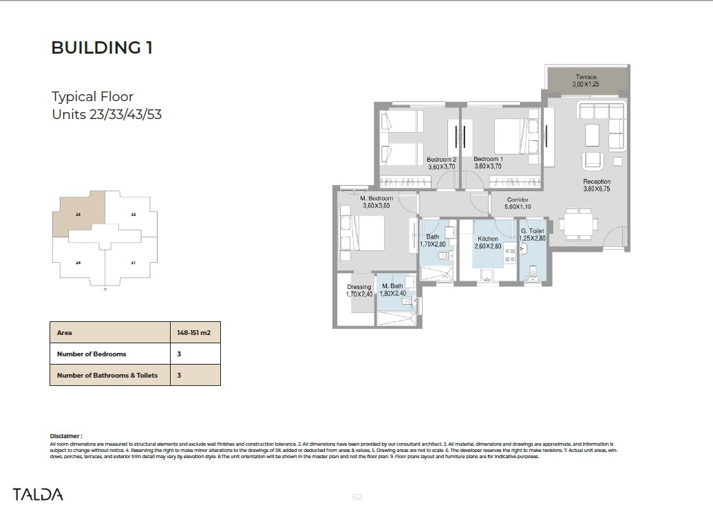 Floor plan for apartment at Talda