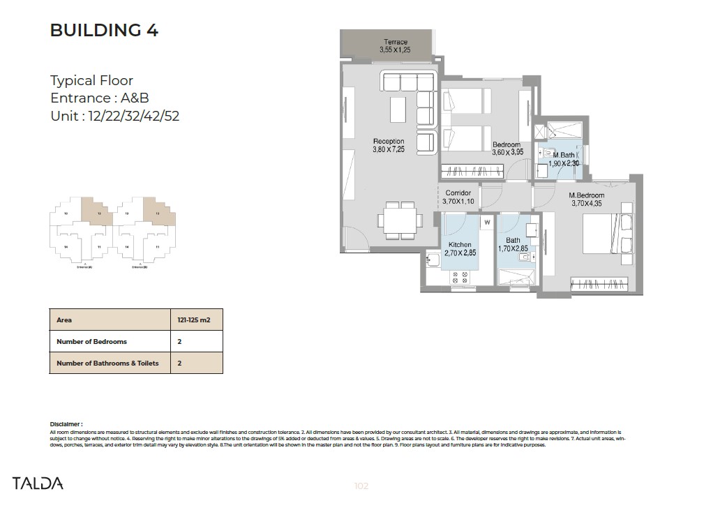 Floor plan for apartment at Talda