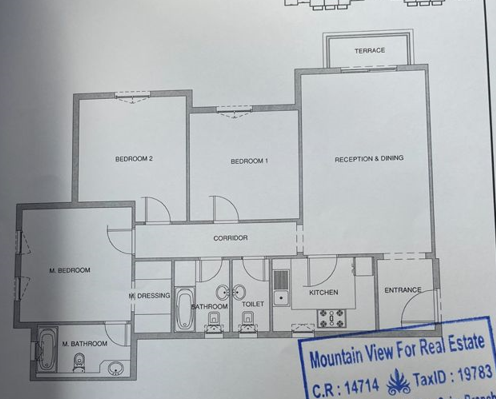 Floor plan for apartment at Aliva Mountain View Mostakbal City