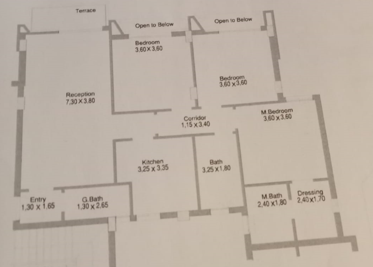 Floor plan for apartment at Terrace