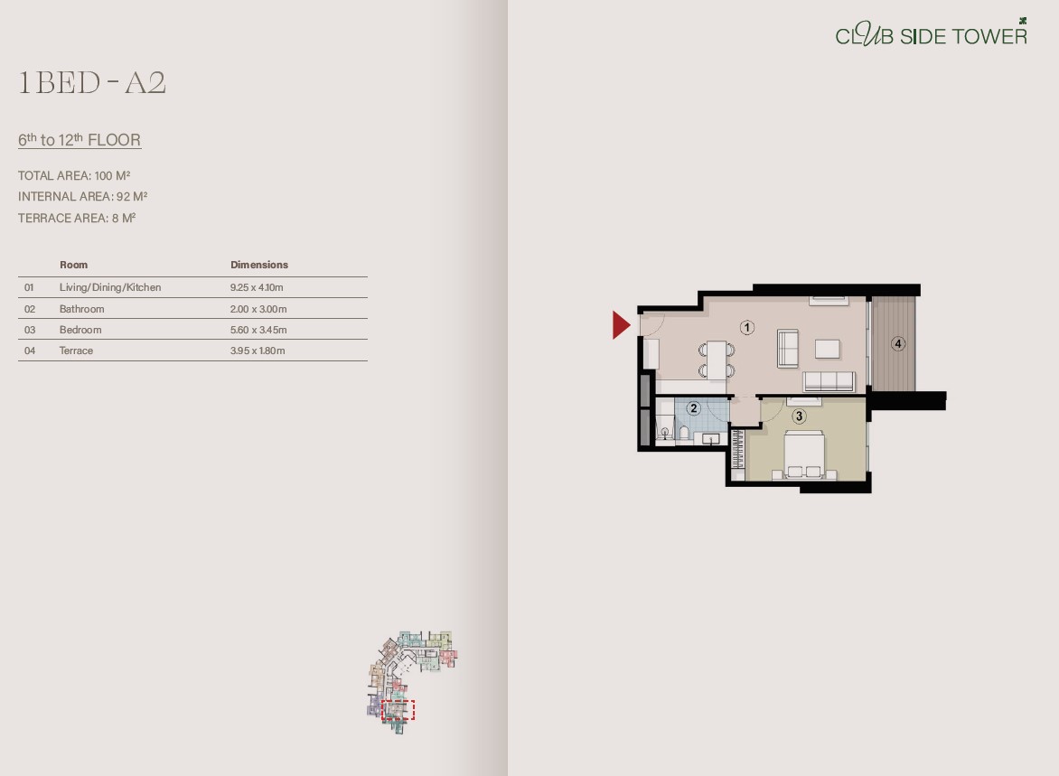 Floor plan for apartment at ZED East
