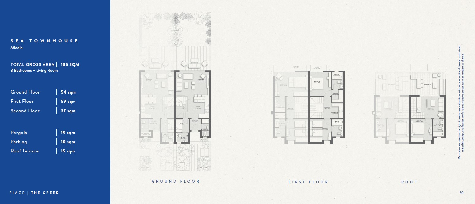 Floor plan for townhouse at Plage