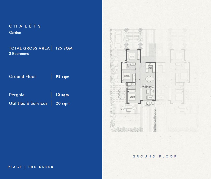 Floor plan for chalet at Plage