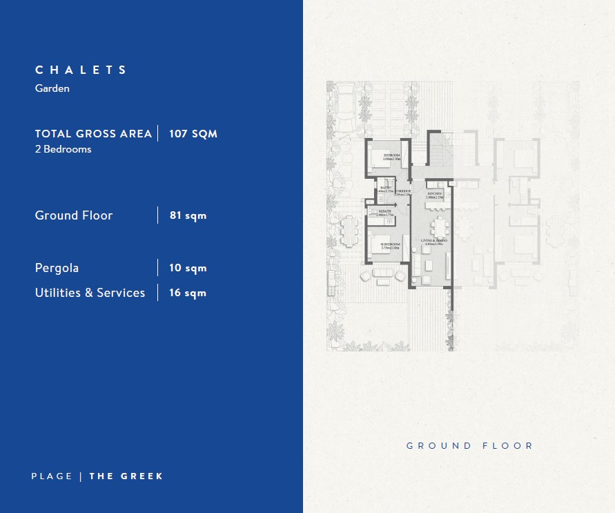 Floor plan for chalet at Plage