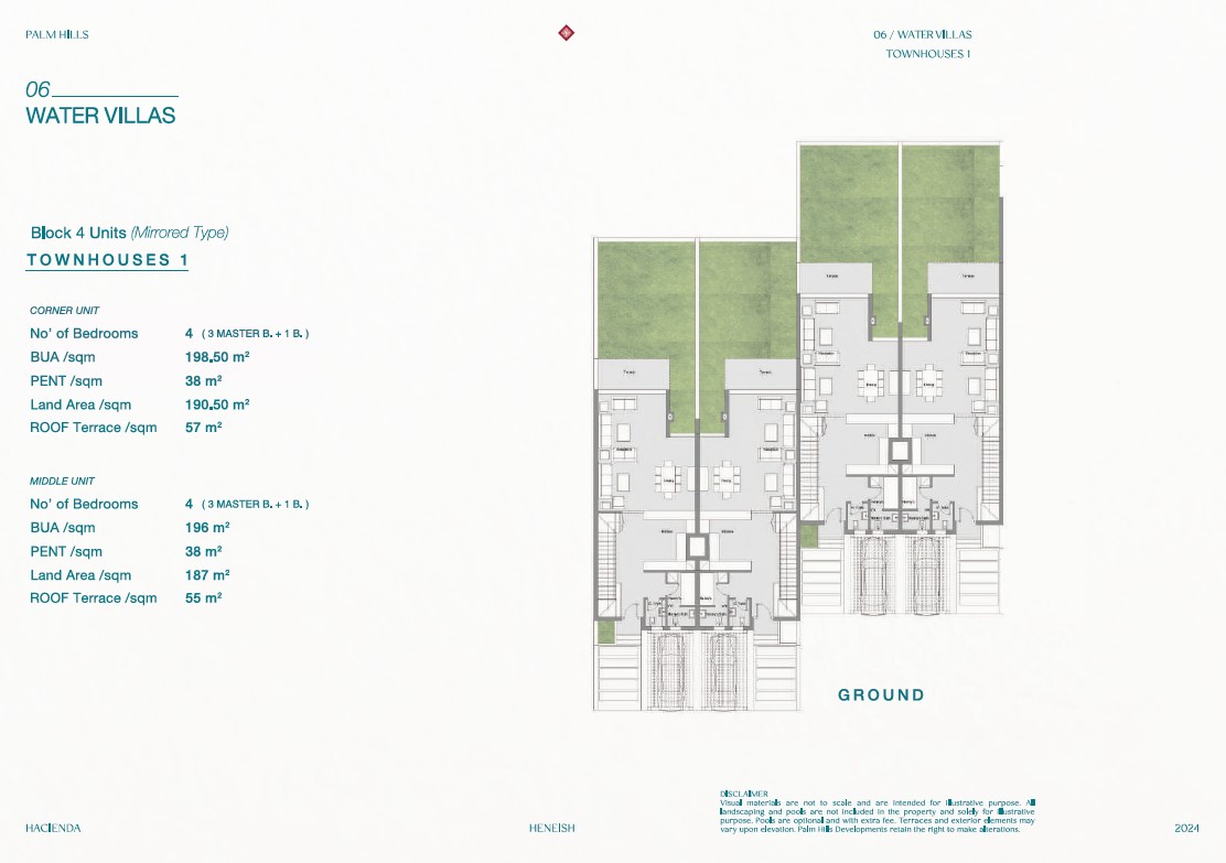 Floor plan for townhouse at Hacienda Heneish