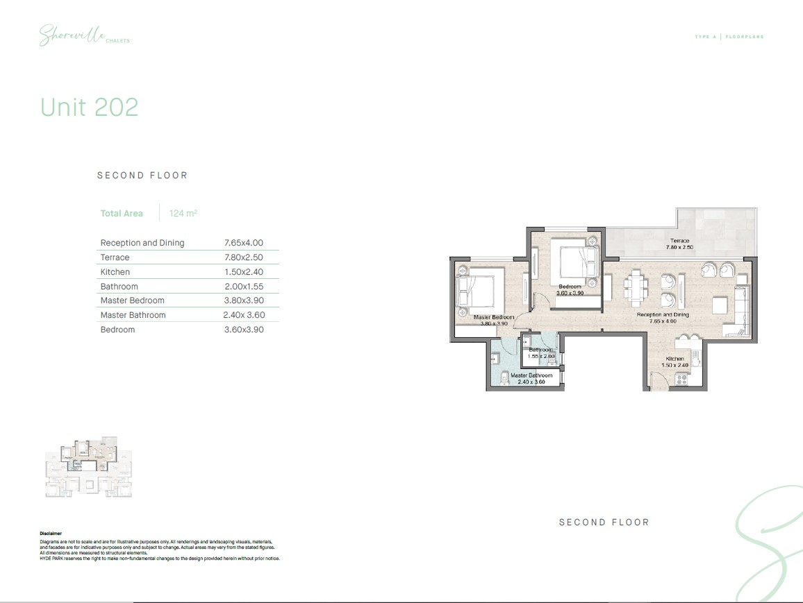 Floor plan for chalet at Hyde Park North - Seashore