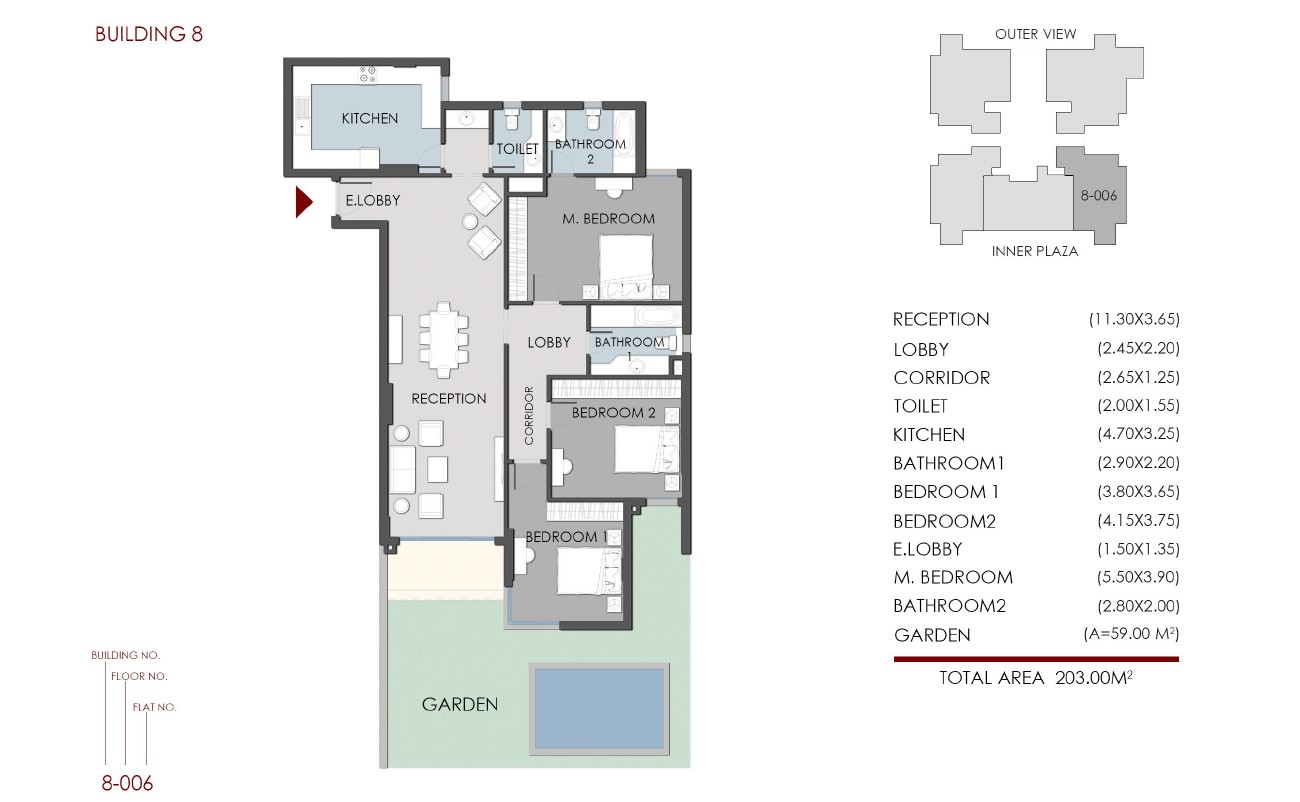 Floor plan for apartment at RIVAN