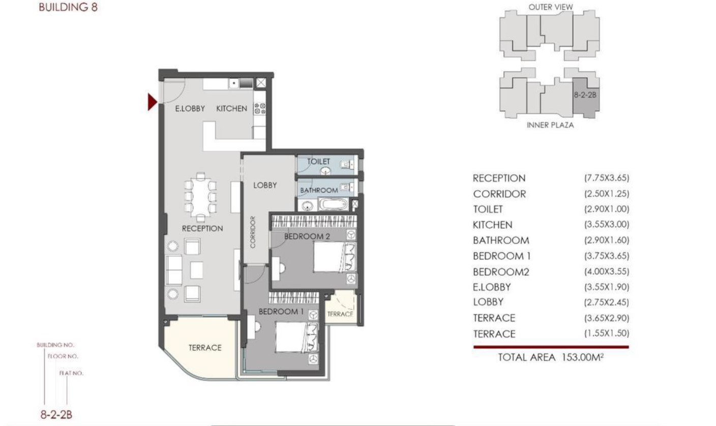 Floor plan for apartment at RIVAN