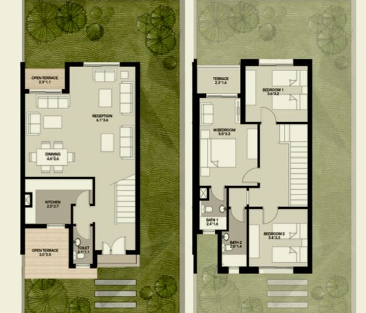 Floor plan for townhouse at Taj City