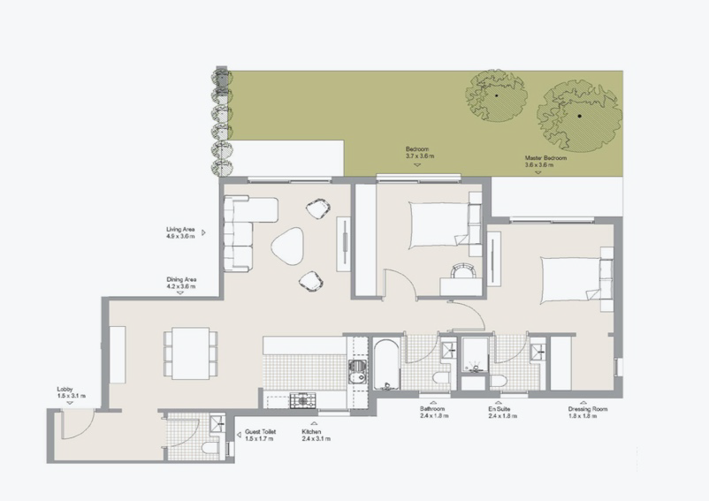 Floor plan for apartment at Al Burouj