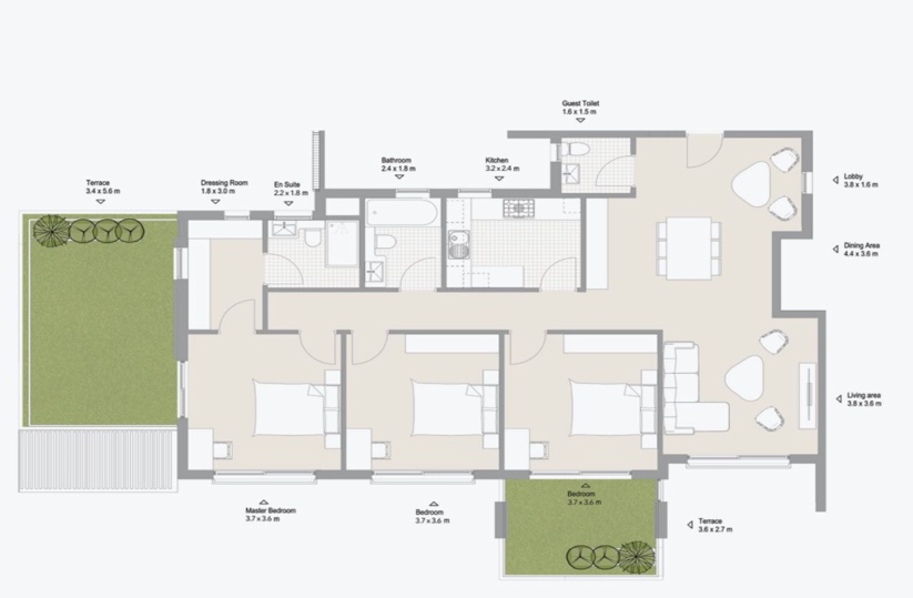 Floor plan for apartment at Al Burouj