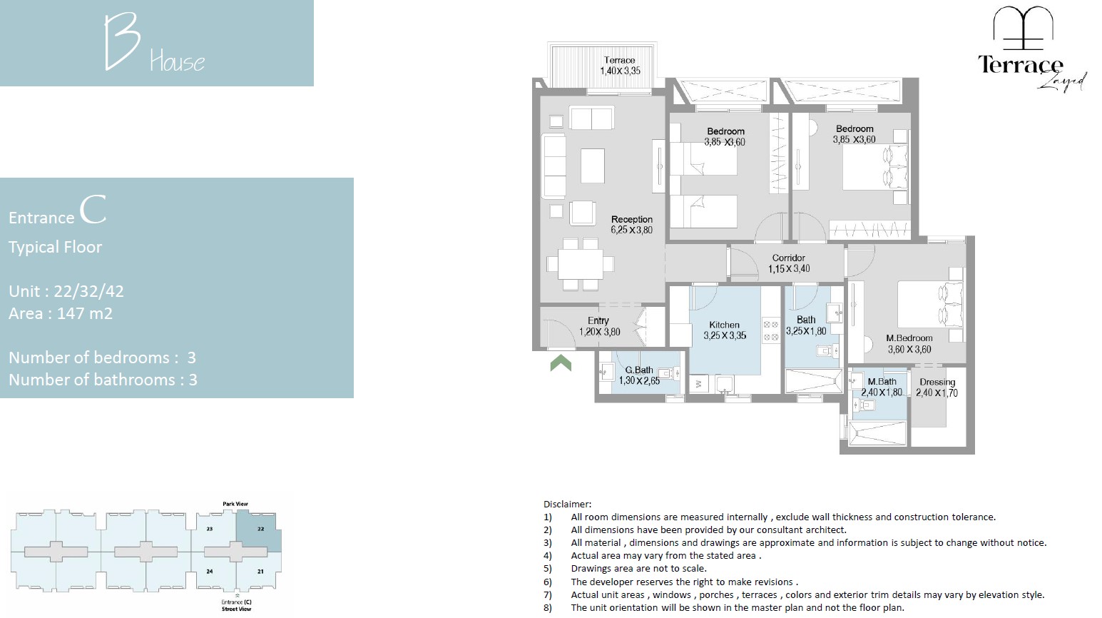 Floor plan for apartment at Terrace
