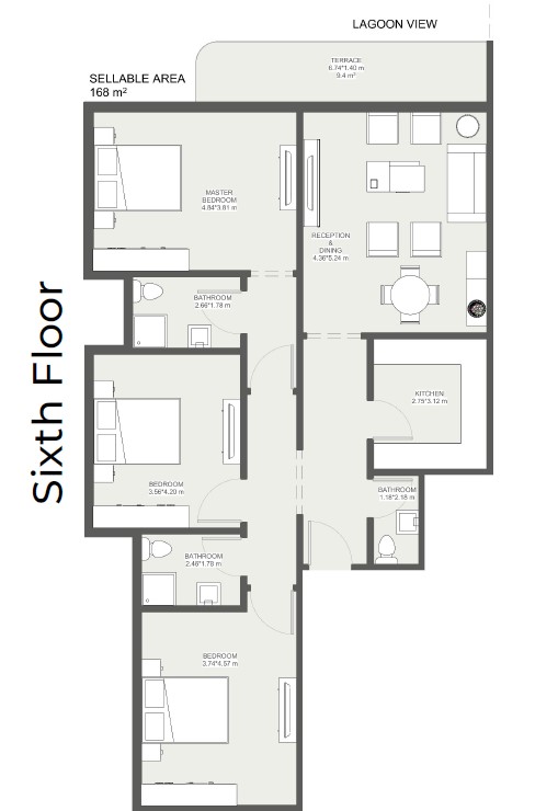 Floor plan for apartment at Lumia Residence- New Capital