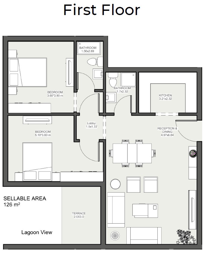 Floor plan for apartment at Lumia Residence- New Capital