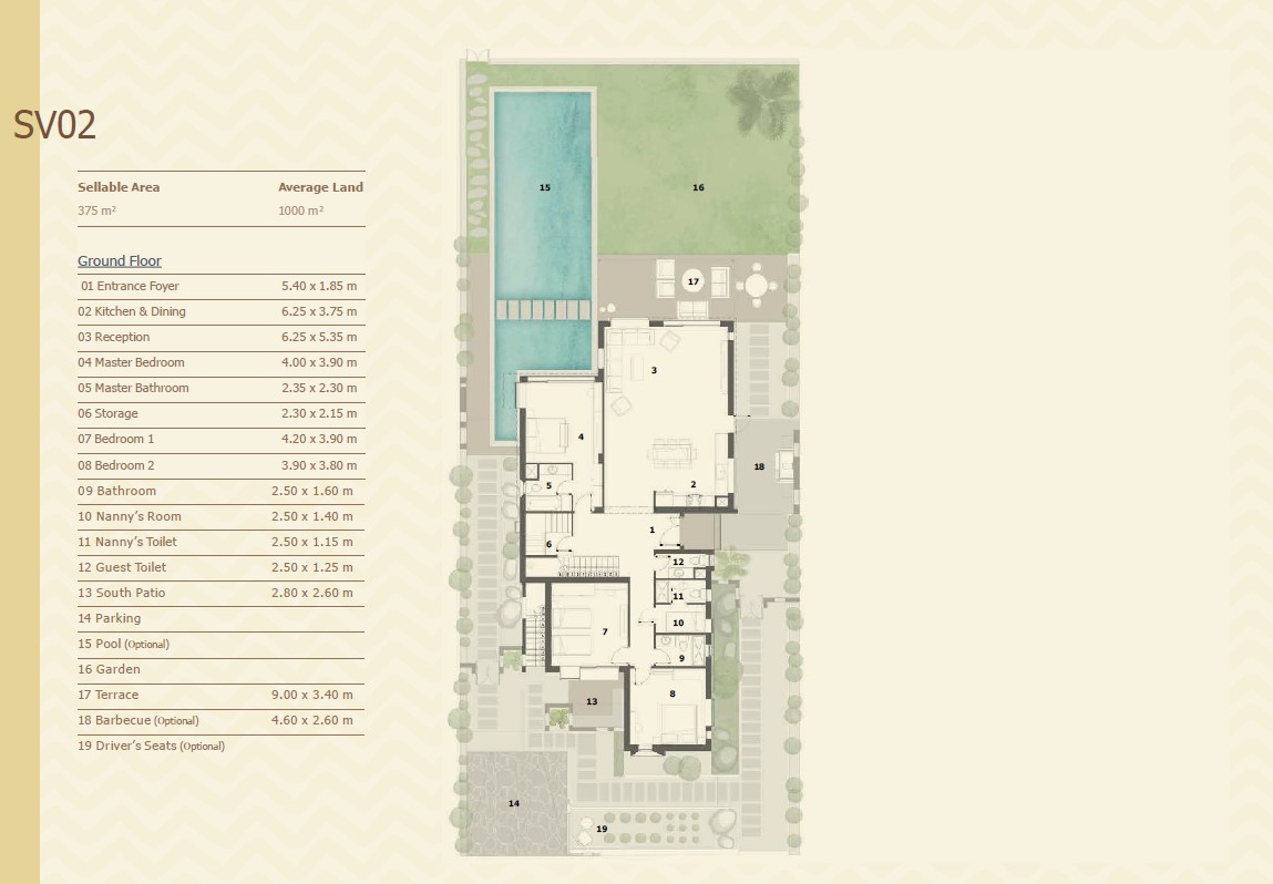 Floor plan for villa at El Masyaf