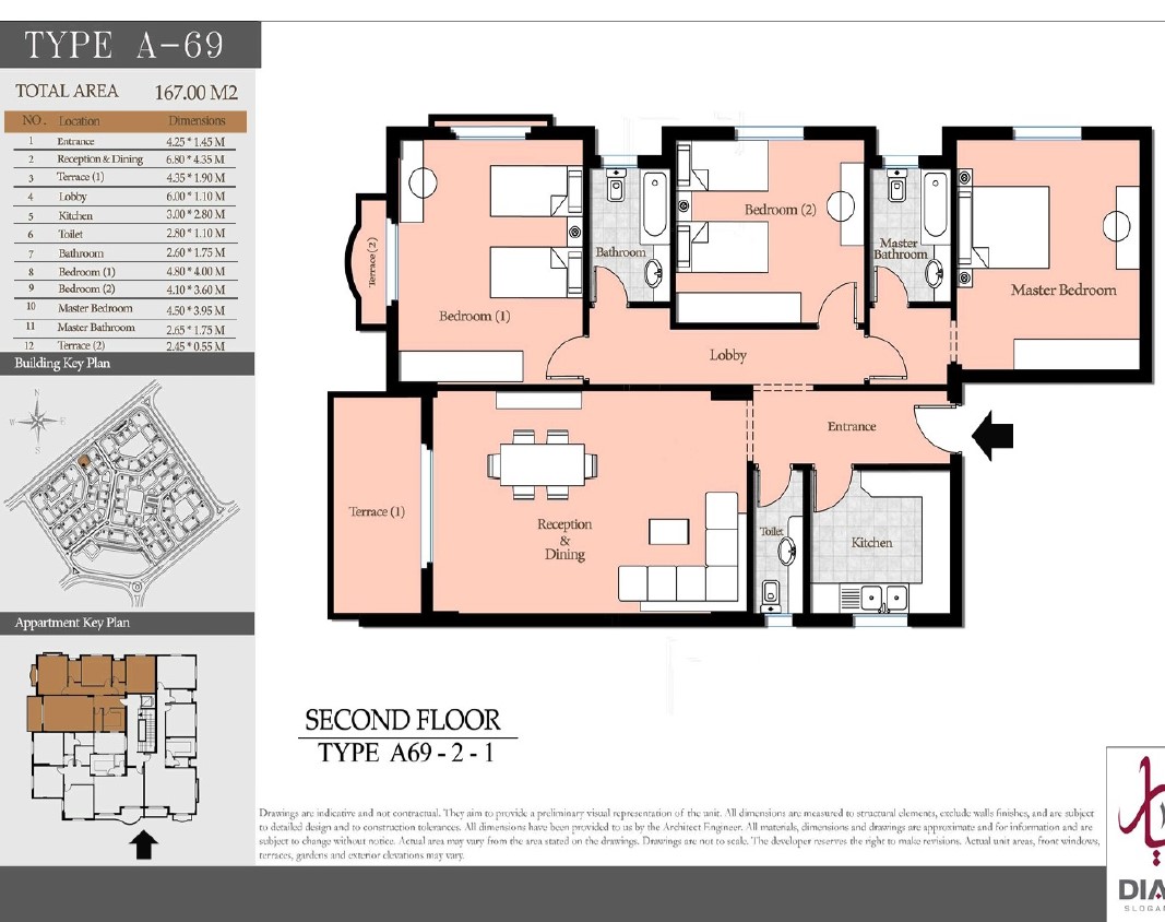Floor plan for apartment at Diar II