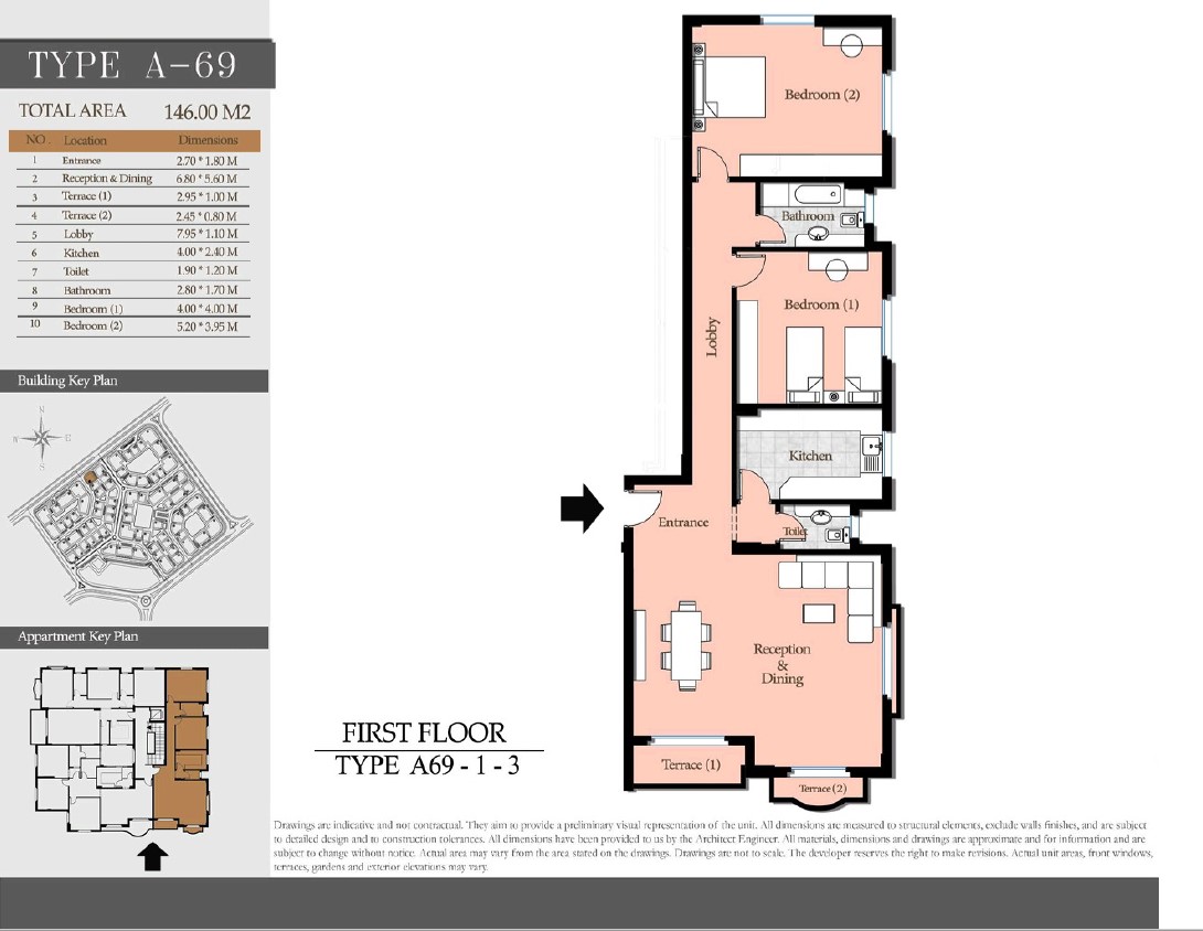 Floor plan for apartment at Diar II