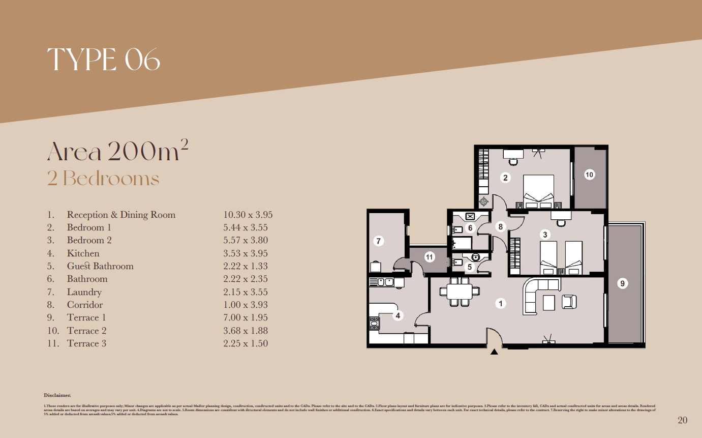Floor plan for apartment at Downtown New Alamein
