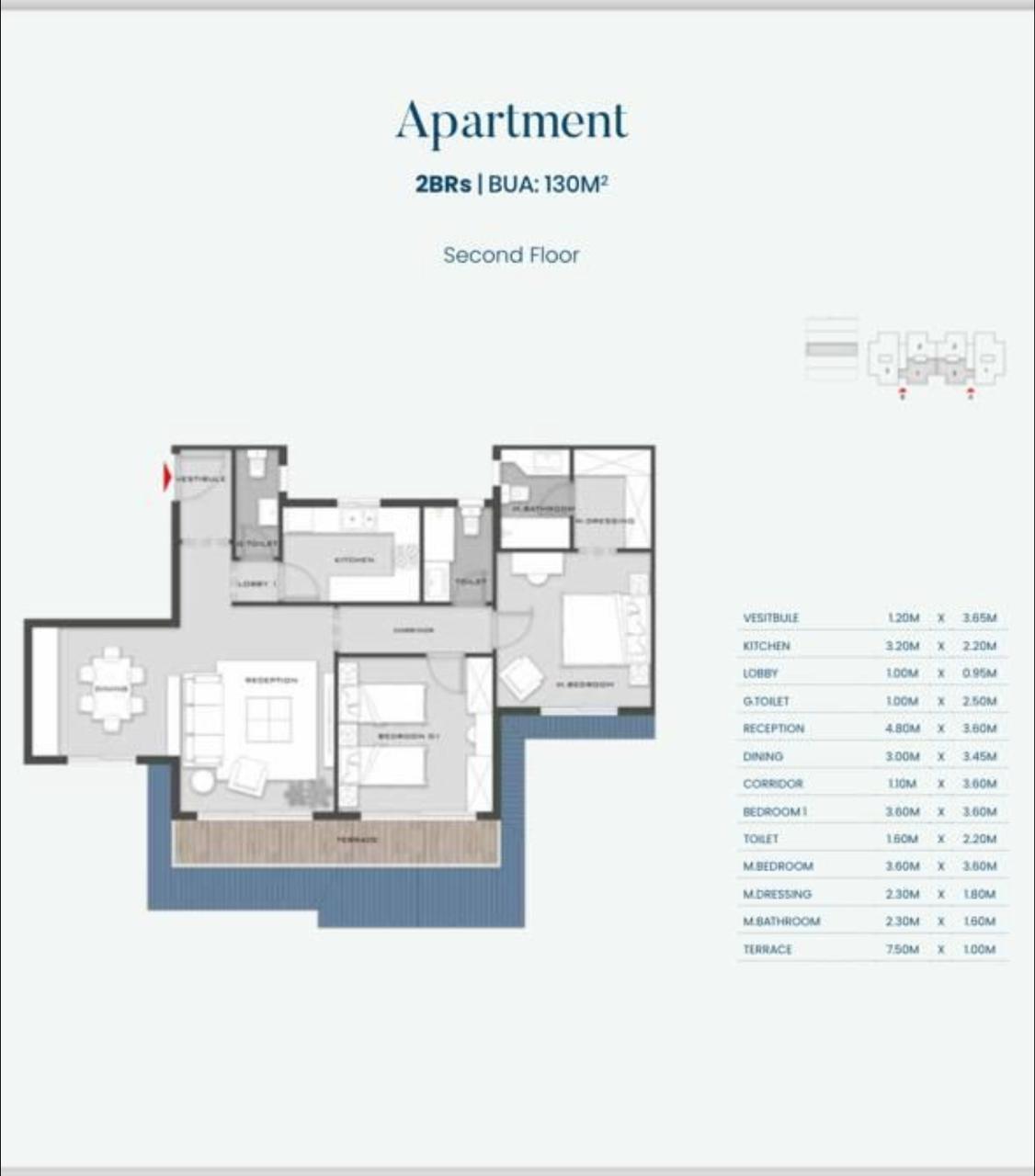 Floor plan for apartment at Aliva Mountain View Mostakbal City