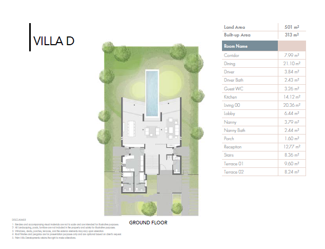 Floor plan for villa at Badya