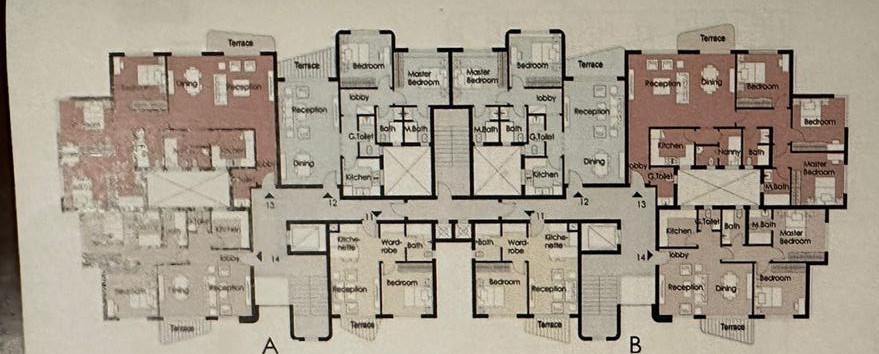 Floor plan for apartment at Palm Hills New Cairo