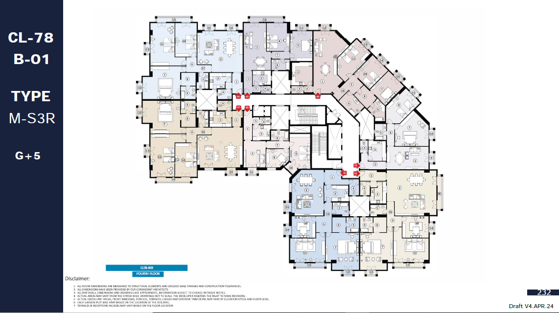 Floor plan for apartment at Mayadin R5