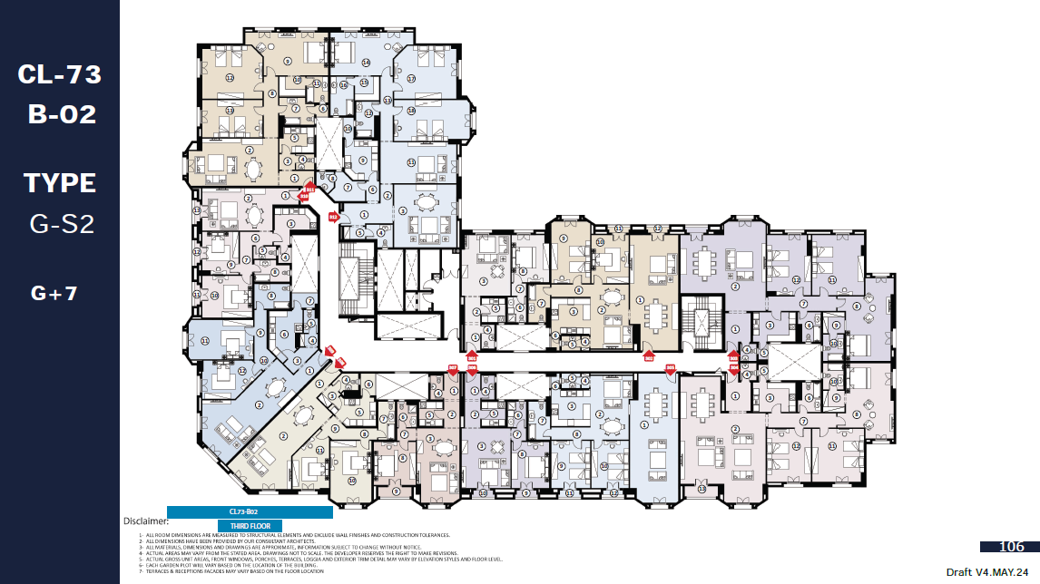 Floor plan for apartment at Mayadin R5