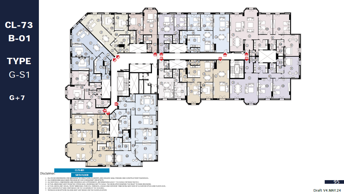 Floor plan for apartment at Mayadin R5
