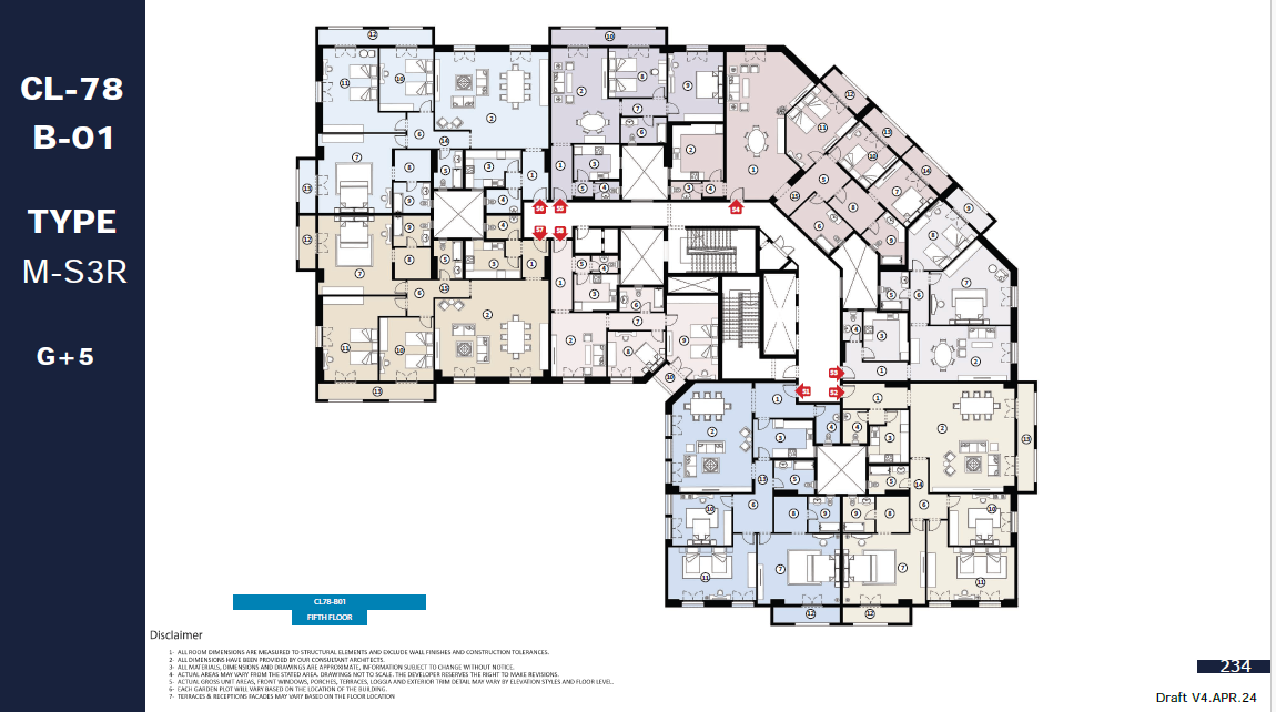 Floor plan for apartment at Mayadin R5