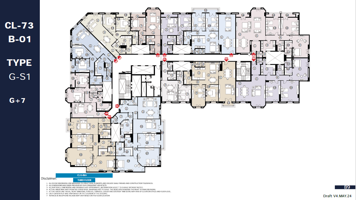 Floor plan for apartment at Mayadin R5