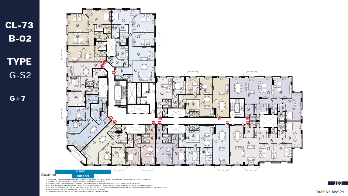 Floor plan for apartment at Mayadin R5