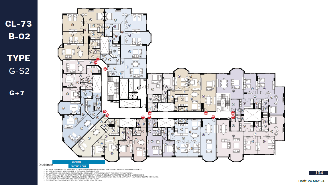 Floor plan for apartment at Mayadin R5