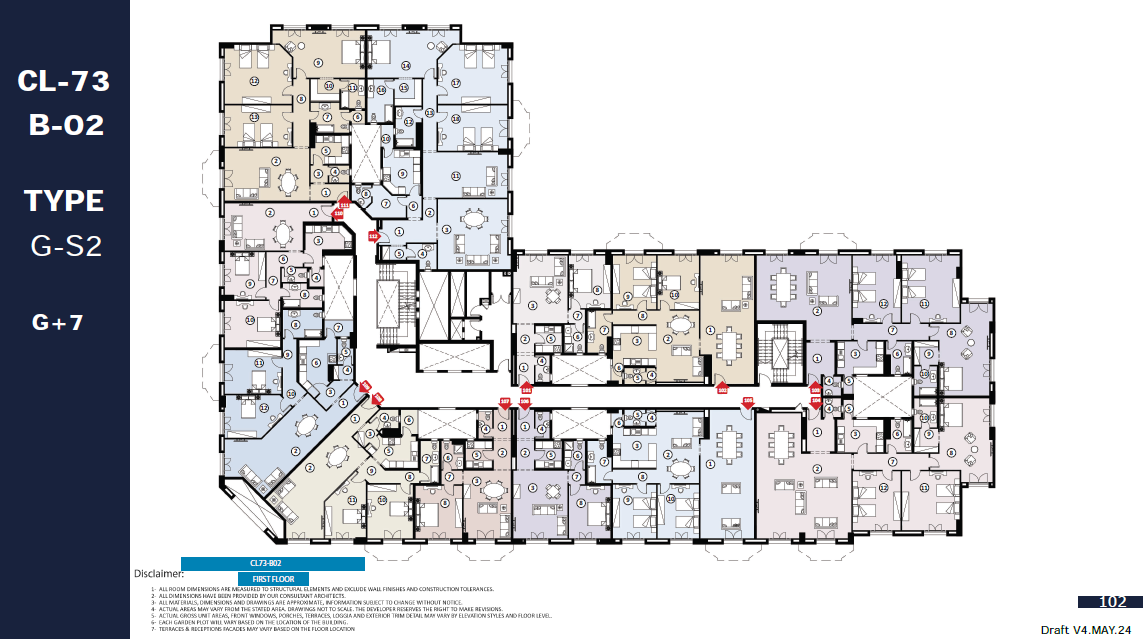 Floor plan for apartment at Mayadin R5