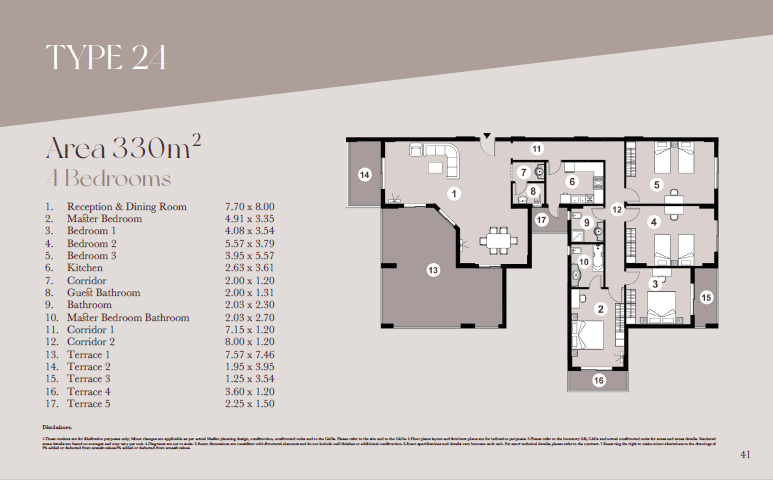 Floor plan for apartment at Downtown New Alamein