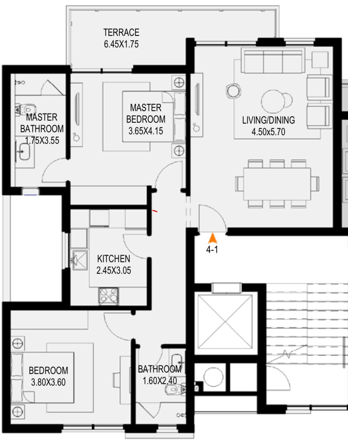 Floor plan for apartment at O West Orascom