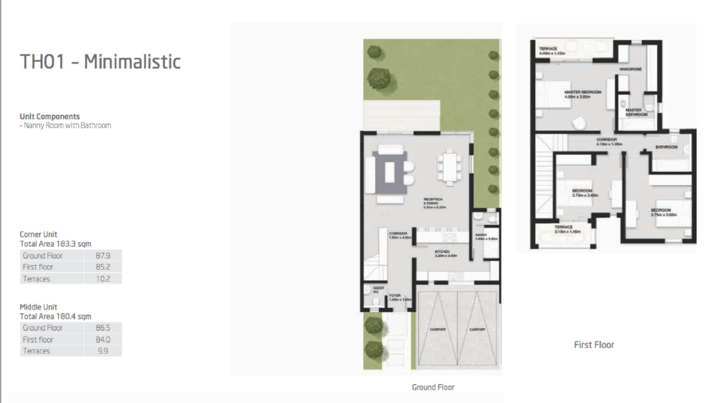 Floor plan for townhouse at VYE SODIC