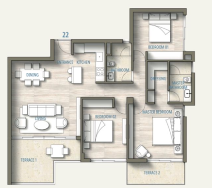 Floor plan for chalet at Southmed