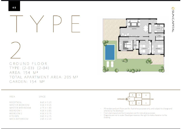 Floor plan for apartment at Sun Capital
