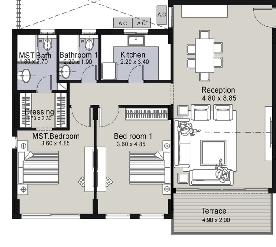 Floor plan for apartment at Marina 8